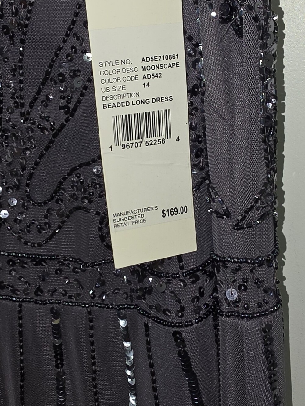 Adrinna Papell Embellished V-Neck Evening Gown - Picture 6 of 9